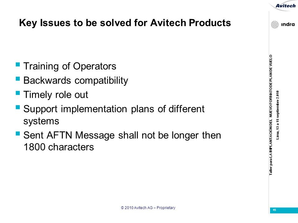 Key Issues to be solved for Avitech Products