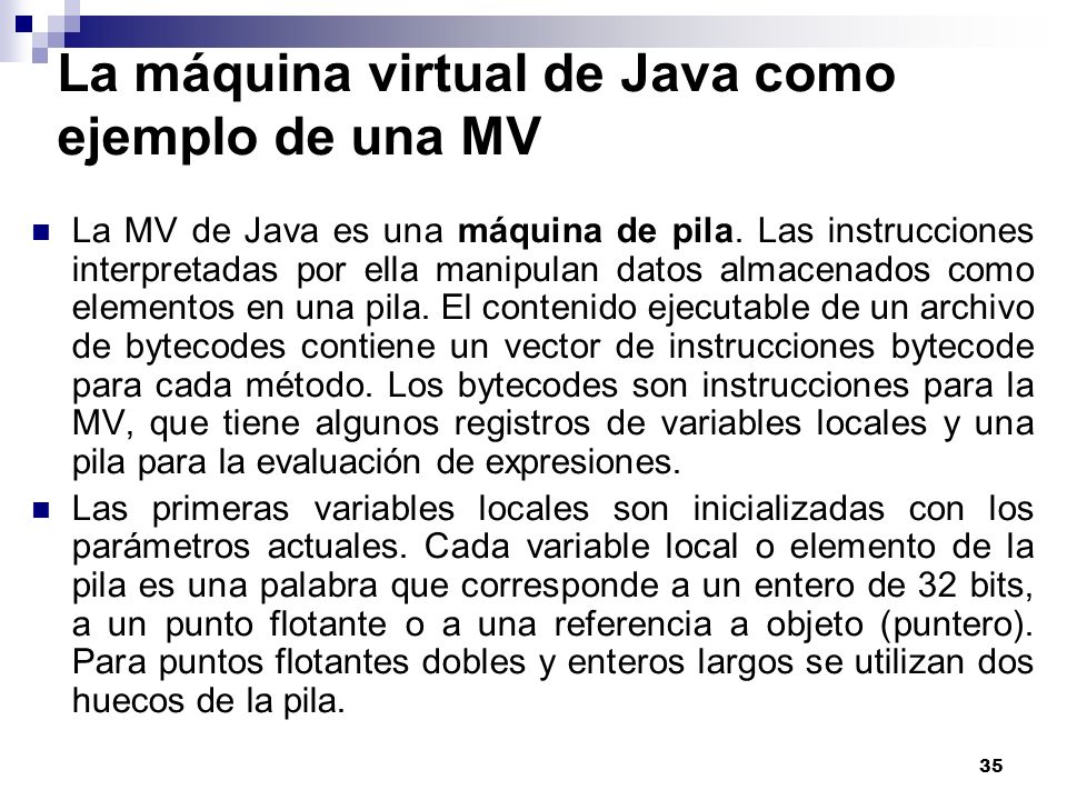 La máquina virtual de Java como ejemplo de una MV