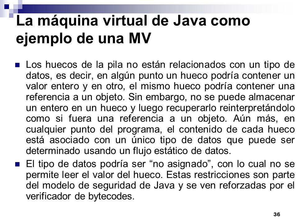 La máquina virtual de Java como ejemplo de una MV