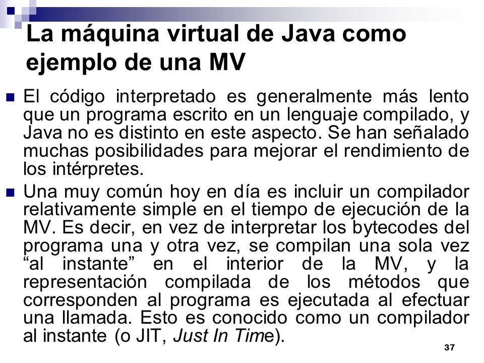 La máquina virtual de Java como ejemplo de una MV