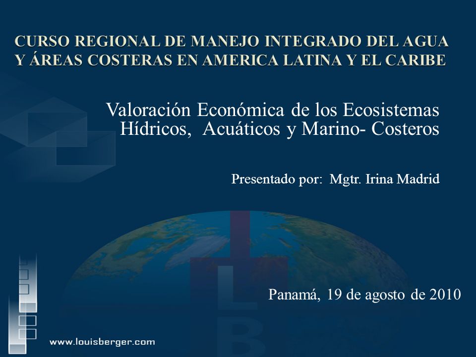 CURSO REGIONAL DE MANEJO INTEGRADO DEL AGUA Y ÁREAS COSTERAS EN AMERICA LATINA Y EL CARIBE