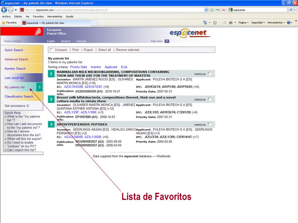 Lista de Favoritos