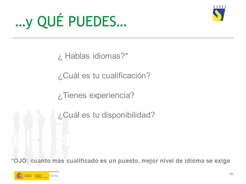 …y QUÉ PUEDES… ¿ Hablas idiomas * ¿Cuál es tu cualificación