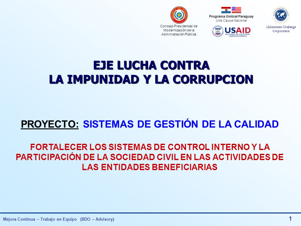 EJE LUCHA CONTRA LA IMPUNIDAD Y LA CORRUPCION