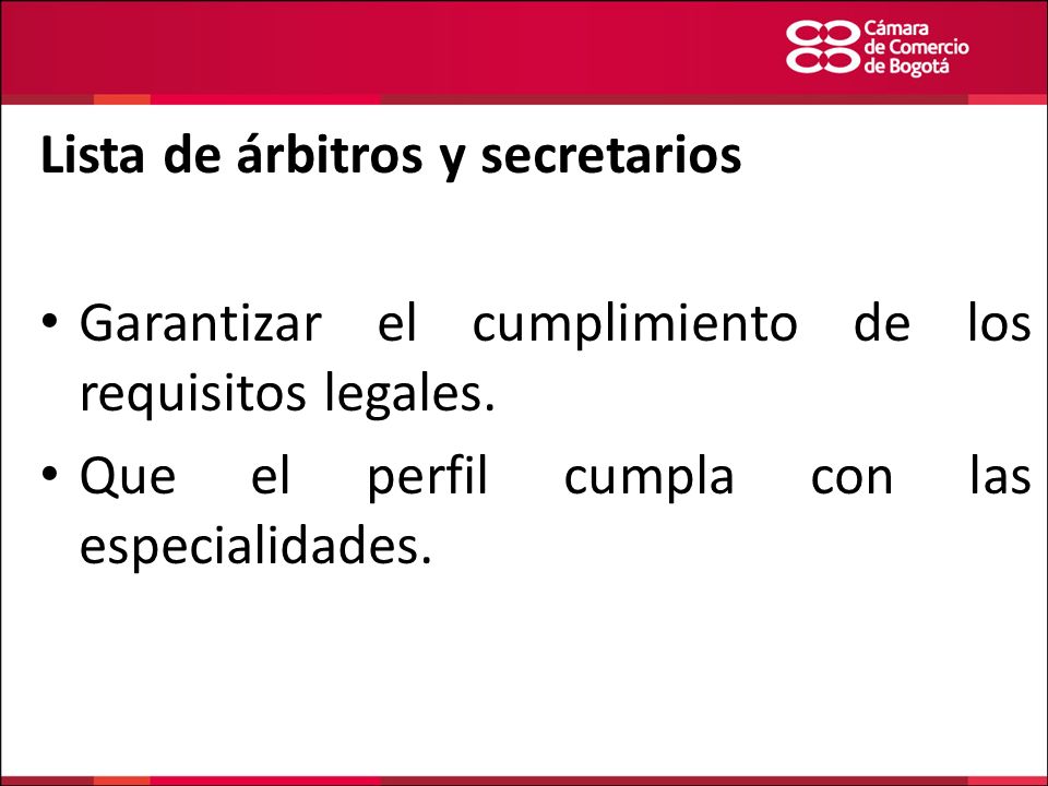 Lista de árbitros y secretarios