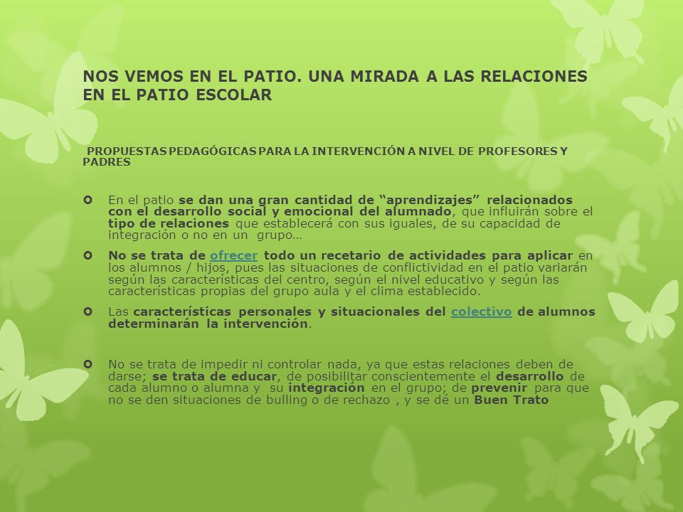 NOS VEMOS EN EL PATIO. UNA MIRADA A LAS RELACIONES EN EL PATIO ESCOLAR