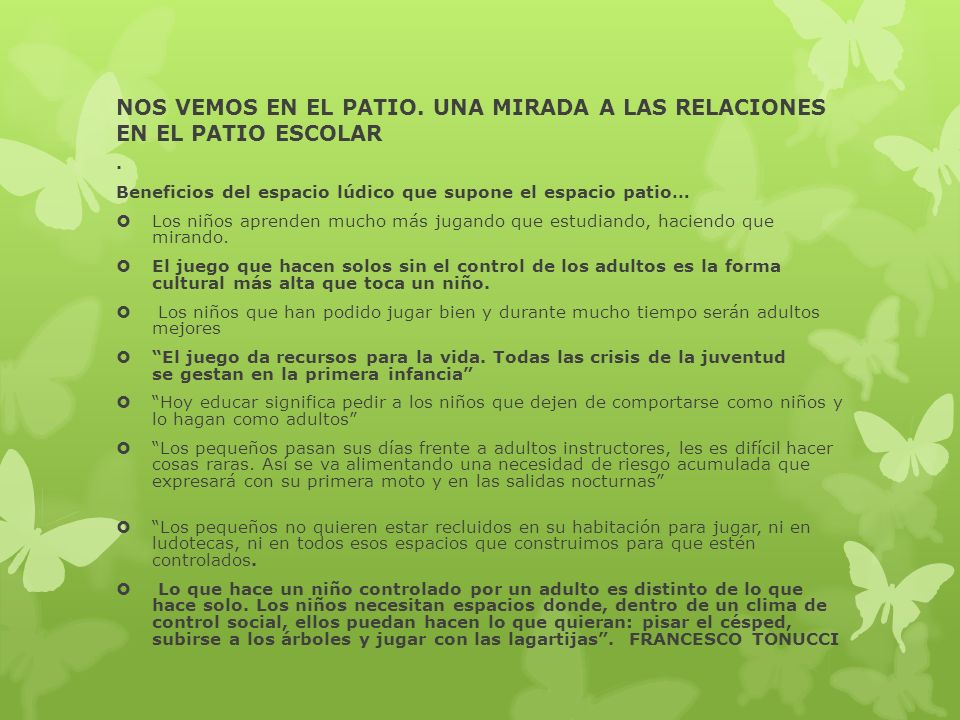 NOS VEMOS EN EL PATIO. UNA MIRADA A LAS RELACIONES EN EL PATIO ESCOLAR