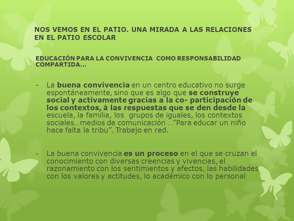 NOS VEMOS EN EL PATIO. UNA MIRADA A LAS RELACIONES EN EL PATIO ESCOLAR