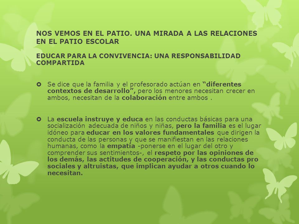 NOS VEMOS EN EL PATIO. UNA MIRADA A LAS RELACIONES EN EL PATIO ESCOLAR