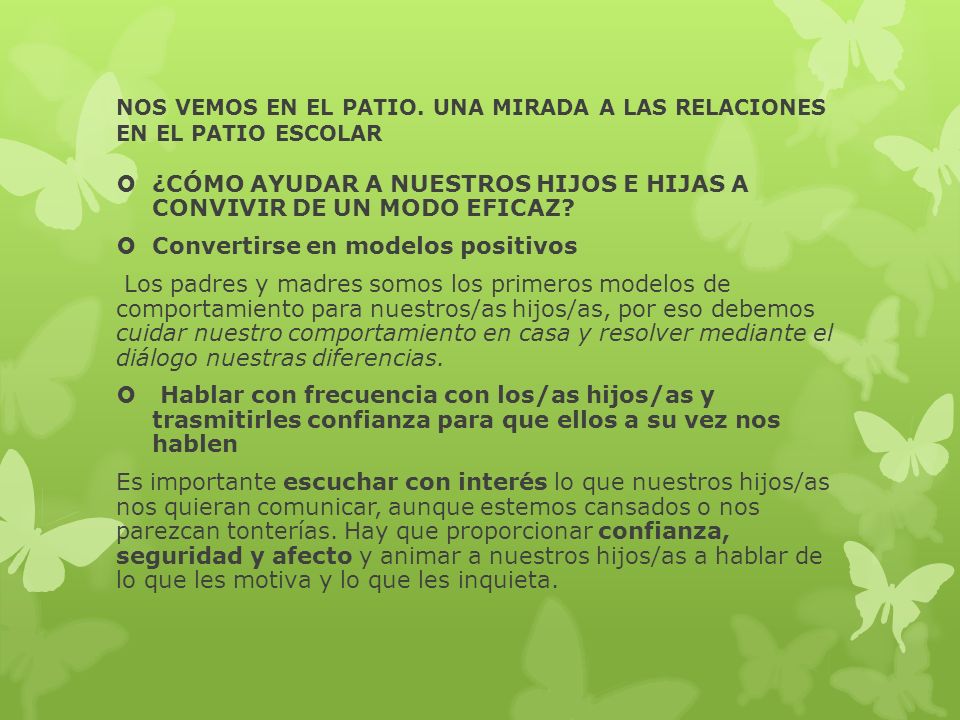 NOS VEMOS EN EL PATIO. UNA MIRADA A LAS RELACIONES EN EL PATIO ESCOLAR