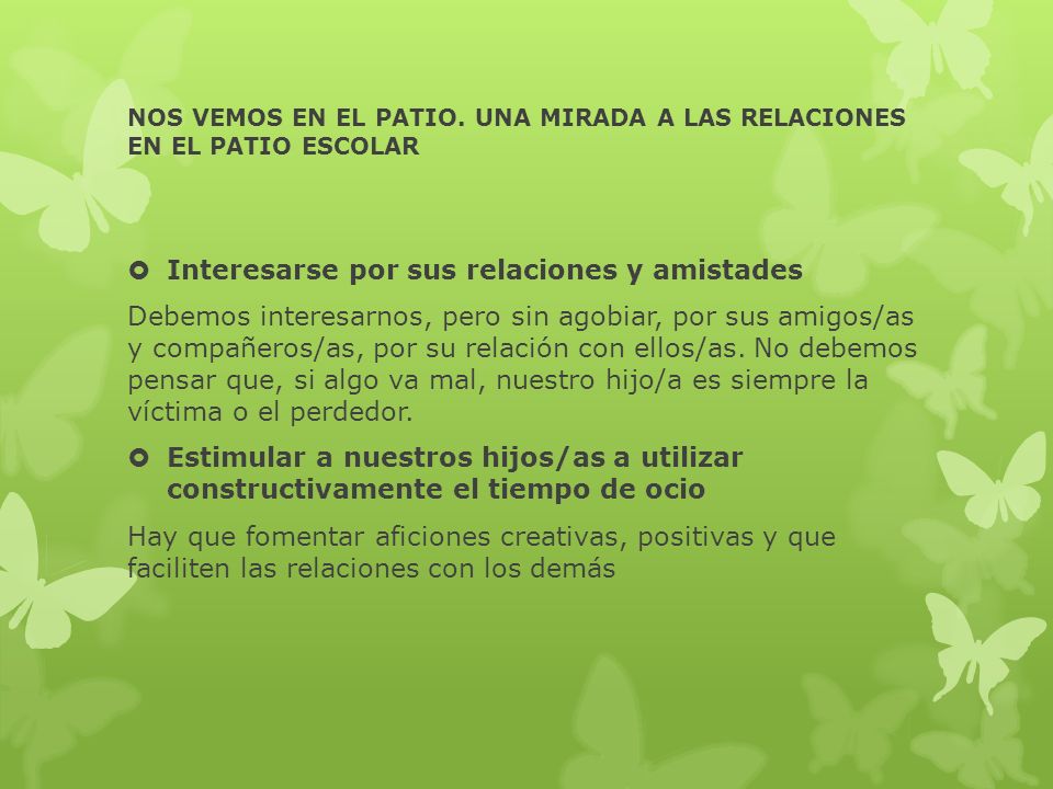 NOS VEMOS EN EL PATIO. UNA MIRADA A LAS RELACIONES EN EL PATIO ESCOLAR