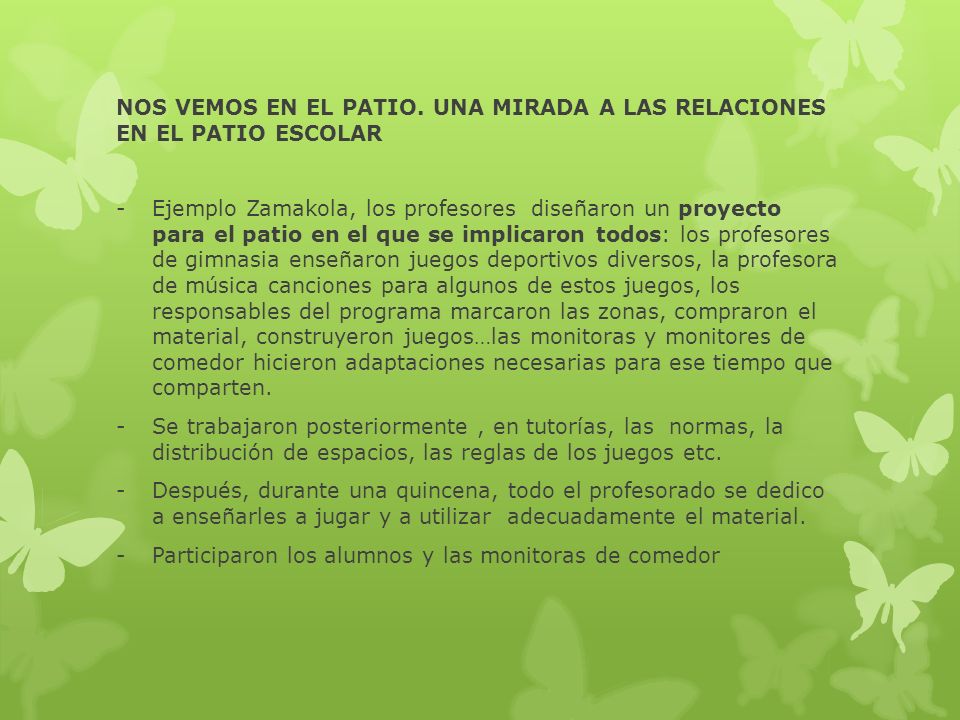NOS VEMOS EN EL PATIO. UNA MIRADA A LAS RELACIONES EN EL PATIO ESCOLAR