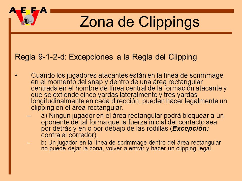 Zona de Clippings Regla d: Excepciones a la Regla del Clipping