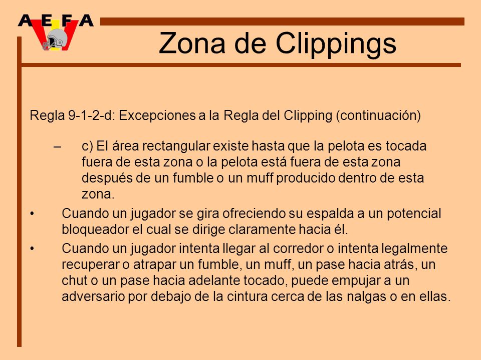 Zona de Clippings Regla d: Excepciones a la Regla del Clipping (continuación)