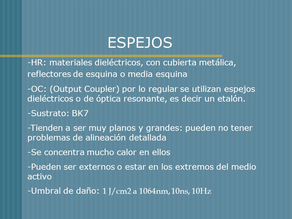 ESPEJOS -HR: materiales dieléctricos, con cubierta metálica, reflectores de esquina o media esquina.