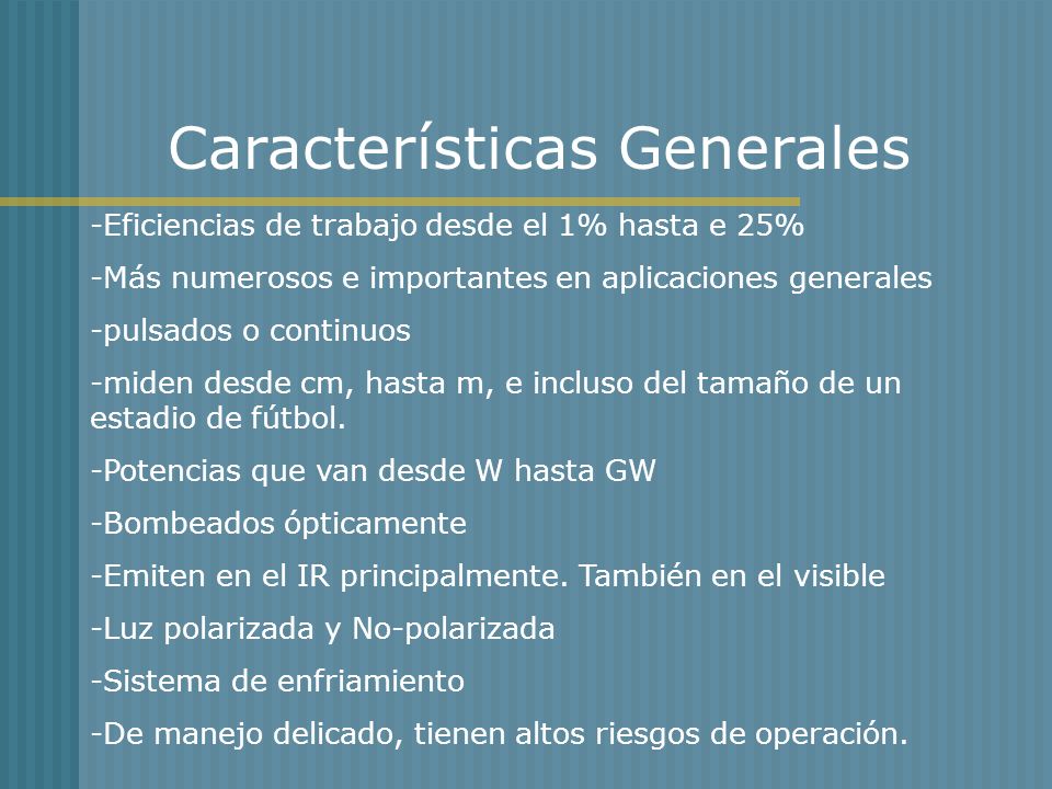Características Generales