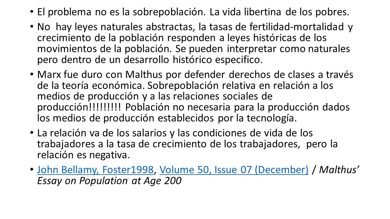 El problema no es la sobrepoblación. La vida libertina de los pobres.