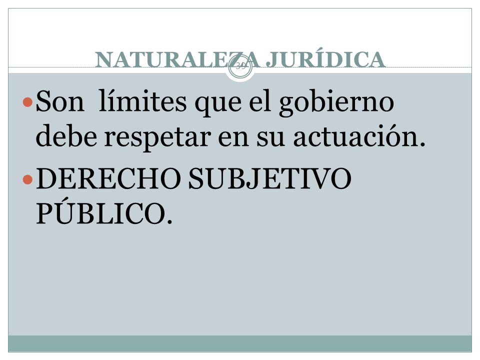 Son límites que el gobierno debe respetar en su actuación.