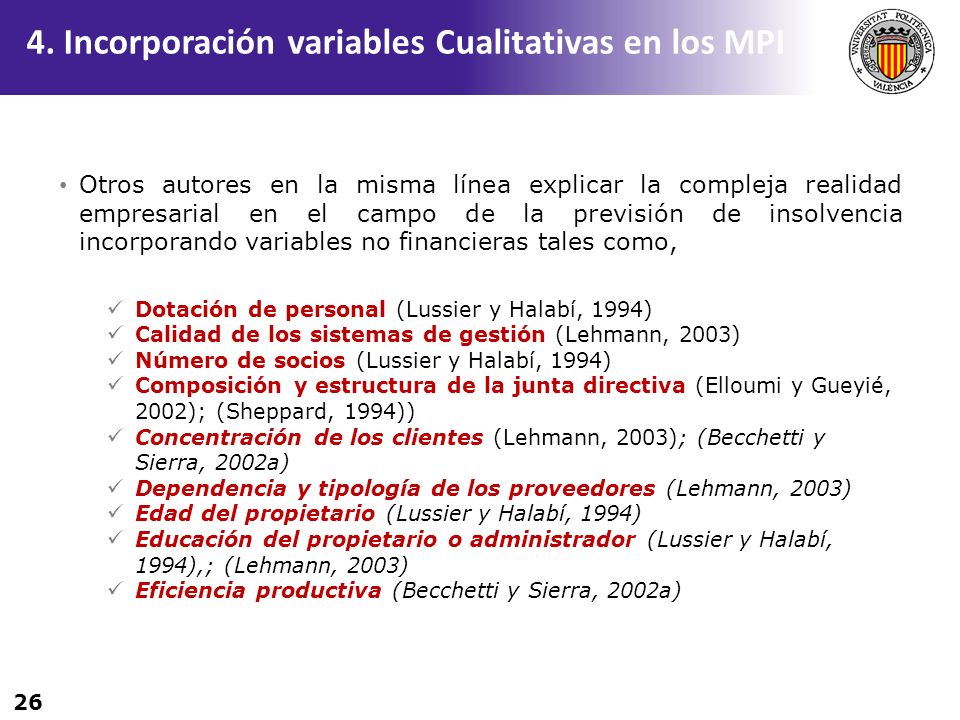 4. Incorporación variables Cualitativas en los MPI