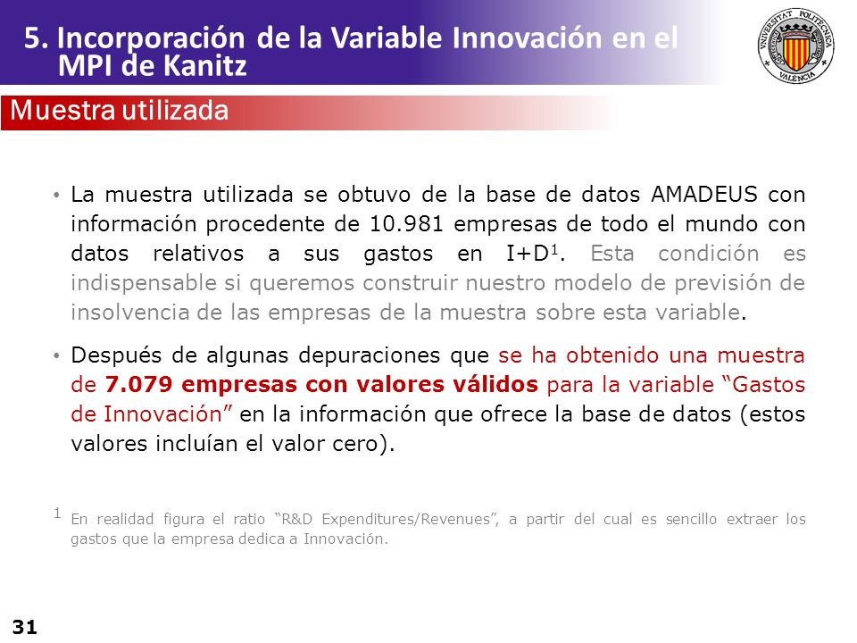 5. Incorporación de la Variable Innovación en el MPI de Kanitz