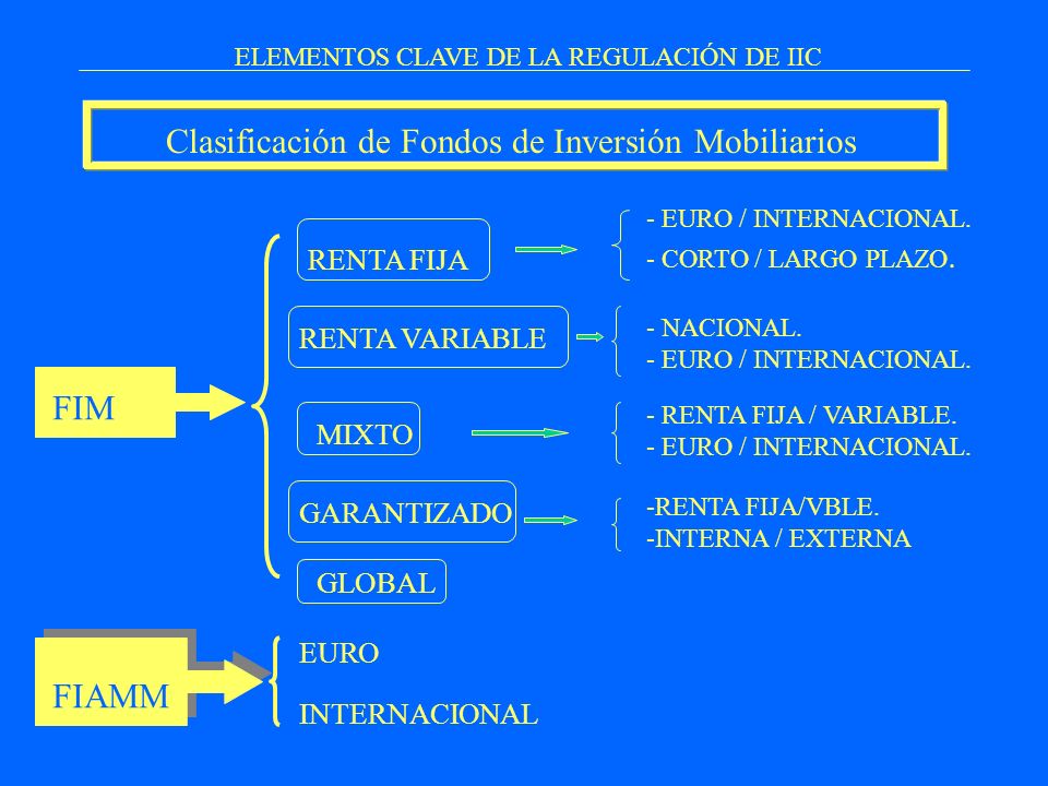Clasificación de Fondos de Inversión Mobiliarios