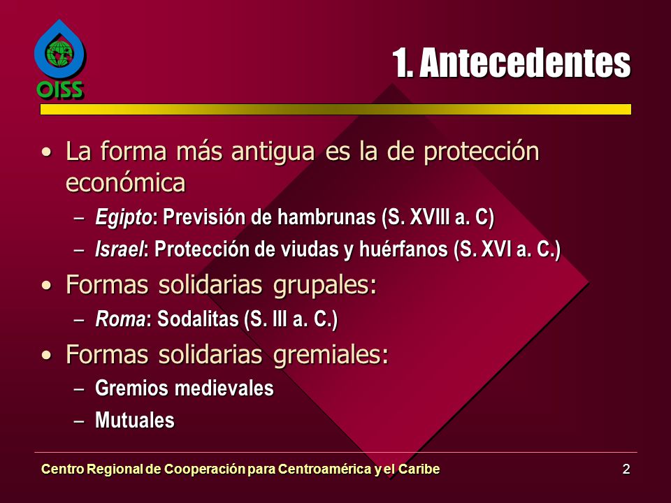 1. Antecedentes La forma más antigua es la de protección económica