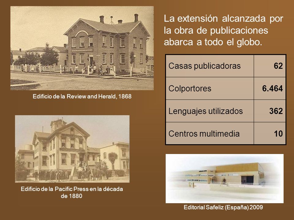 La extensión alcanzada por la obra de publicaciones abarca a todo el globo.