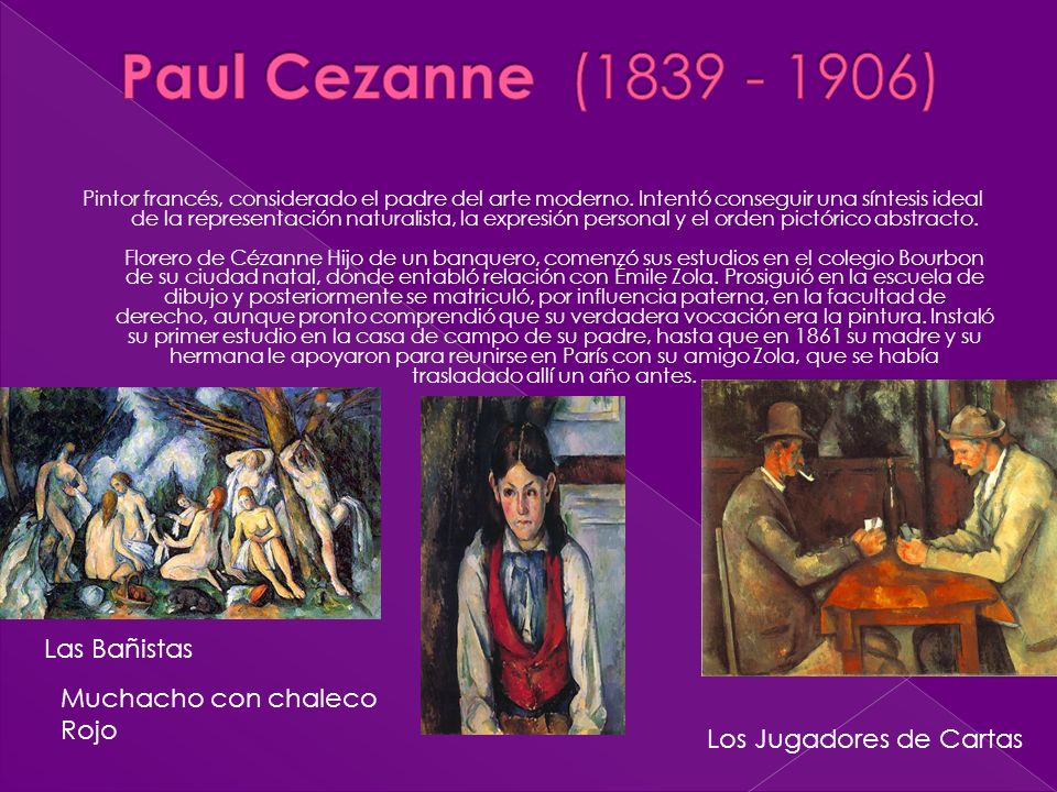 Paul Cezanne ( ) Las Bañistas Muchacho con chaleco Rojo