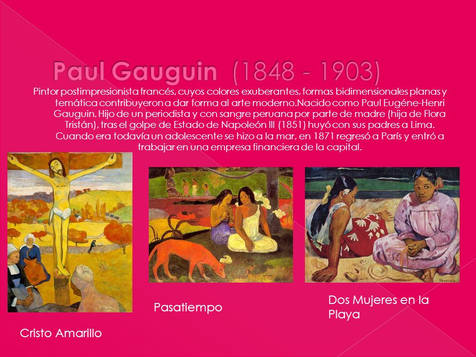 Paul Gauguin ( ) Dos Mujeres en la Playa Pasatiempo