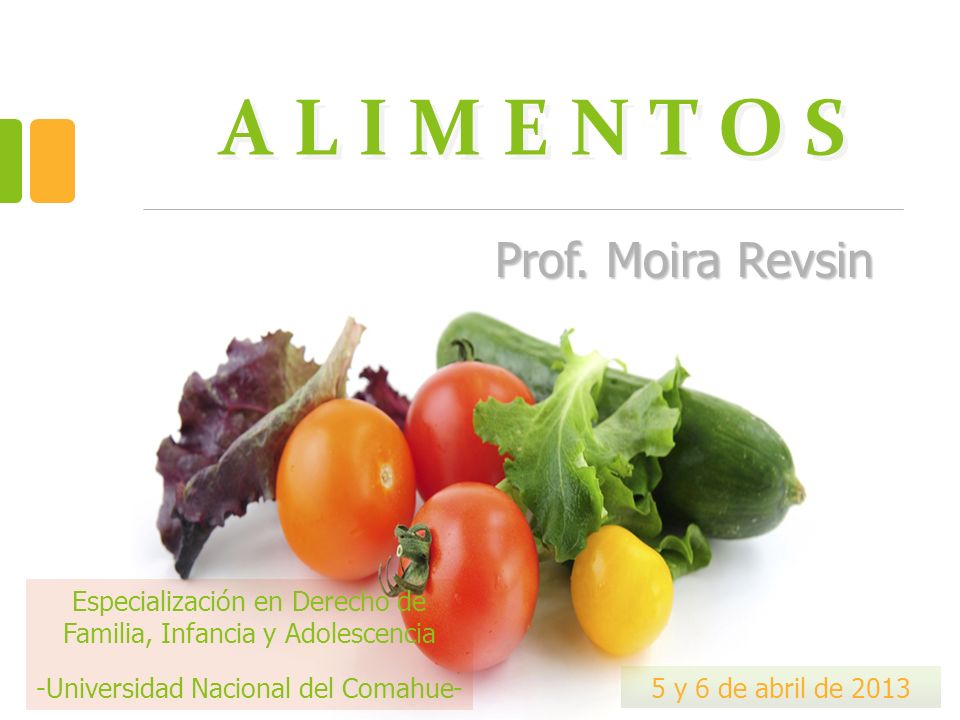 A L I M E N T O S Prof. Moira Revsin