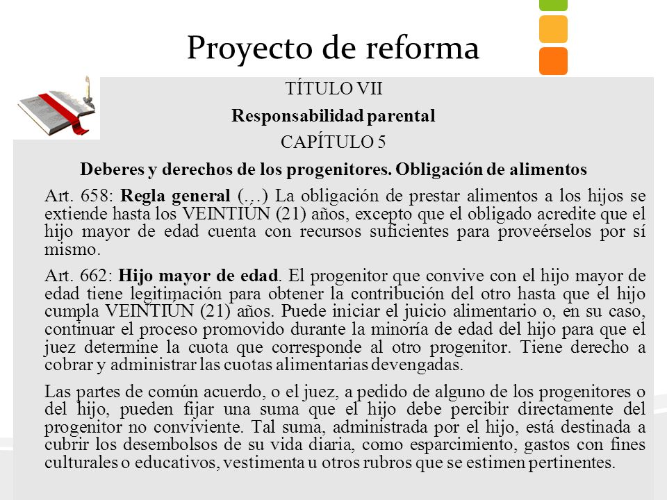 Proyecto de reforma TÍTULO VII Responsabilidad parental CAPÍTULO 5