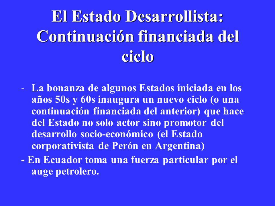 El Estado Desarrollista: Continuación financiada del ciclo