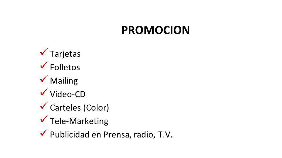 PROMOCION Tarjetas Folletos Mailing Video-CD Carteles (Color)