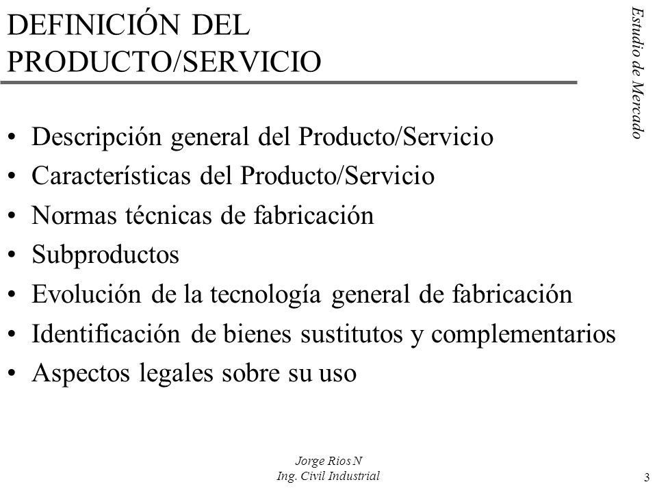 DEFINICIÓN DEL PRODUCTO/SERVICIO