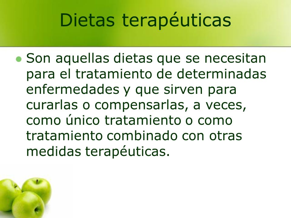 Dietas terapéuticas