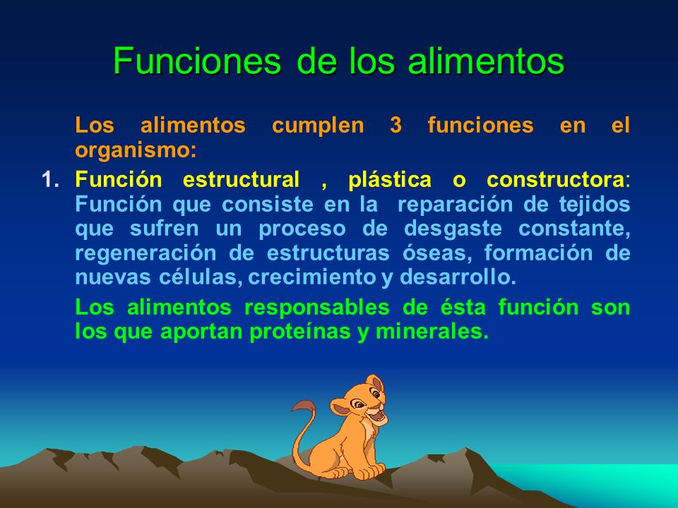 Funciones de los alimentos