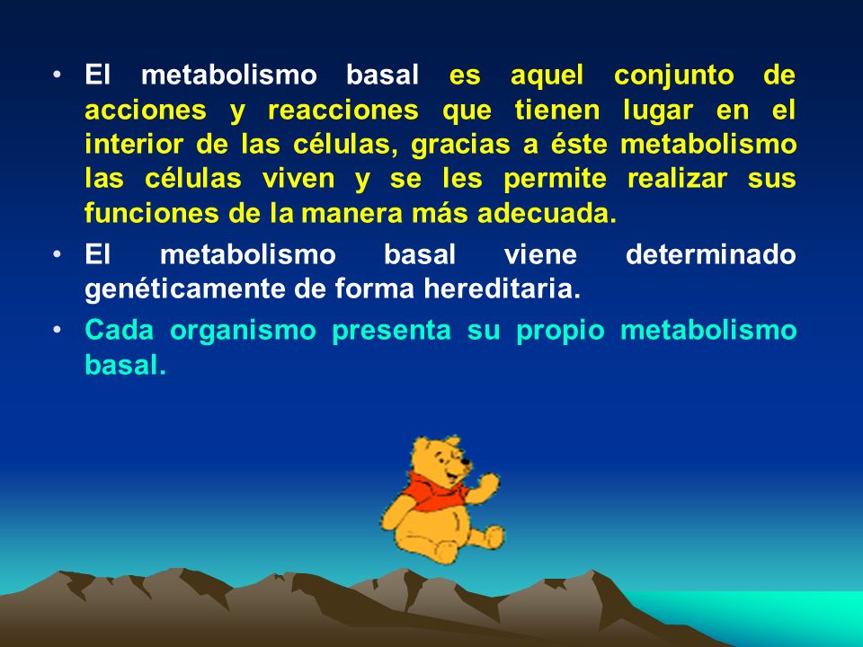 El metabolismo basal es aquel conjunto de acciones y reacciones que tienen lugar en el interior de las células, gracias a éste metabolismo las células viven y se les permite realizar sus funciones de la manera más adecuada.