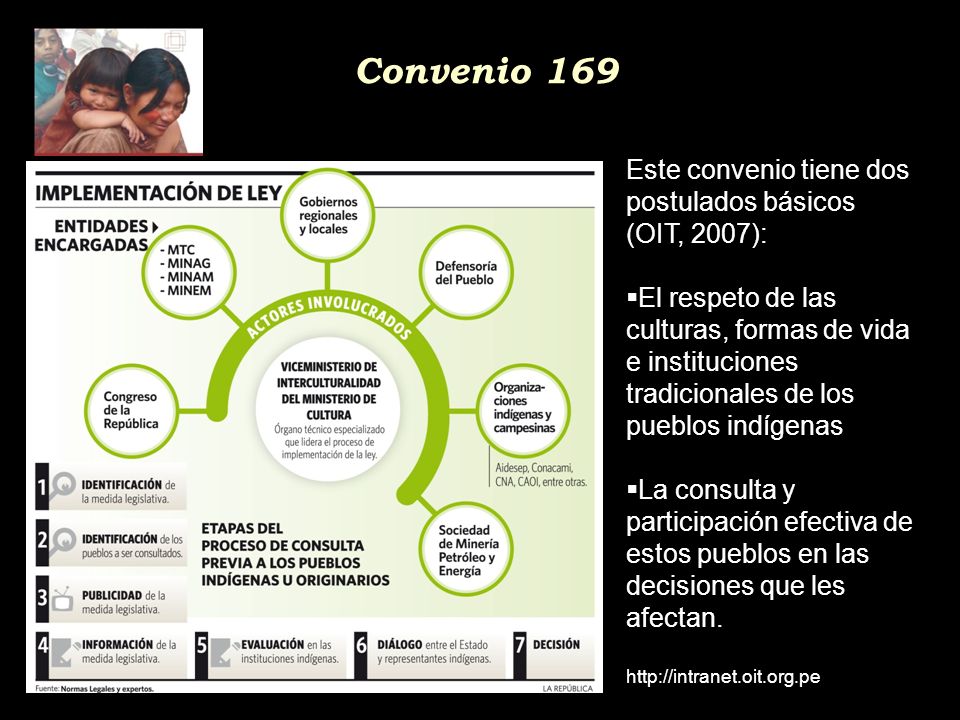 Convenio 169 Este convenio tiene dos postulados básicos (OIT, 2007):