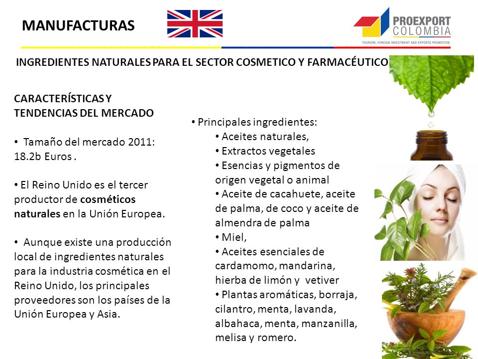 MANUFACTURAS INGREDIENTES NATURALES PARA EL SECTOR COSMETICO Y FARMACÉUTICO. CARACTERÍSTICAS Y TENDENCIAS DEL MERCADO.