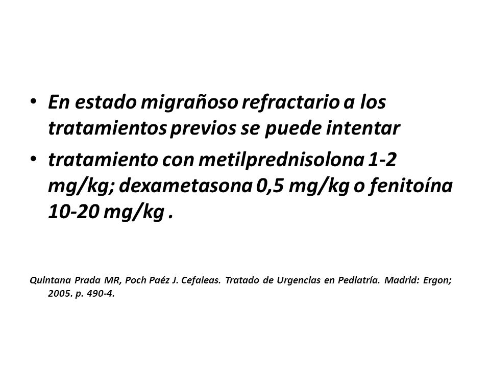 En estado migrañoso refractario a los tratamientos previos se puede intentar