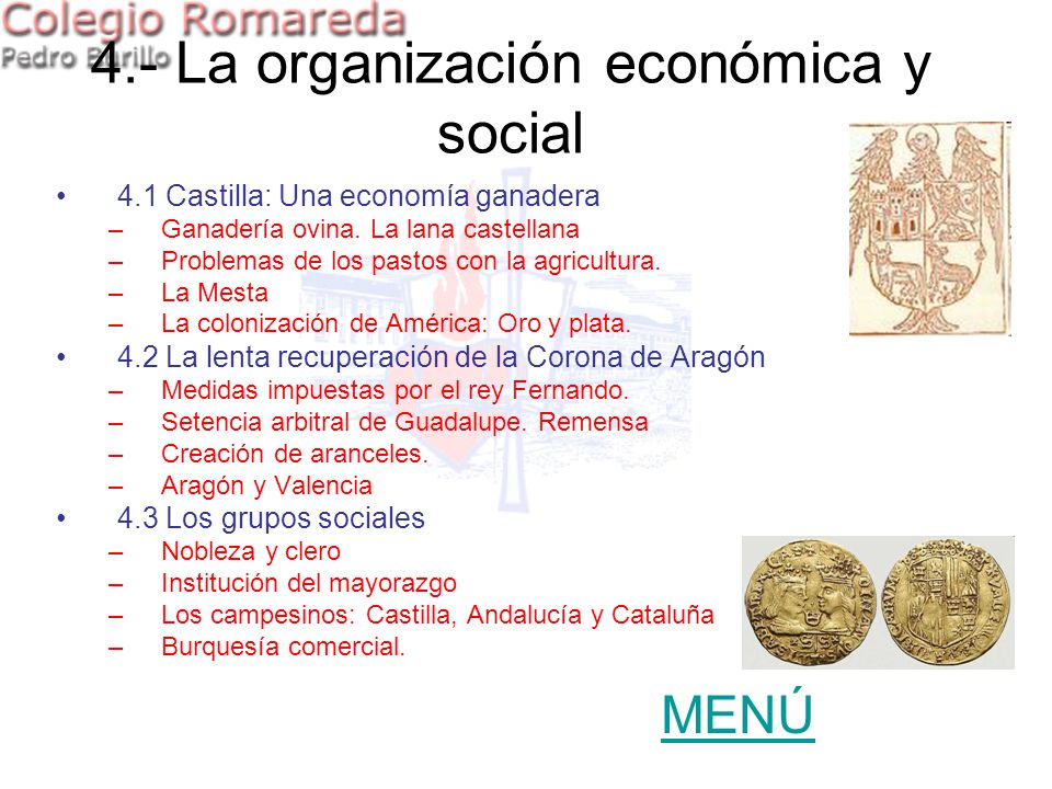 4.- La organización económica y social