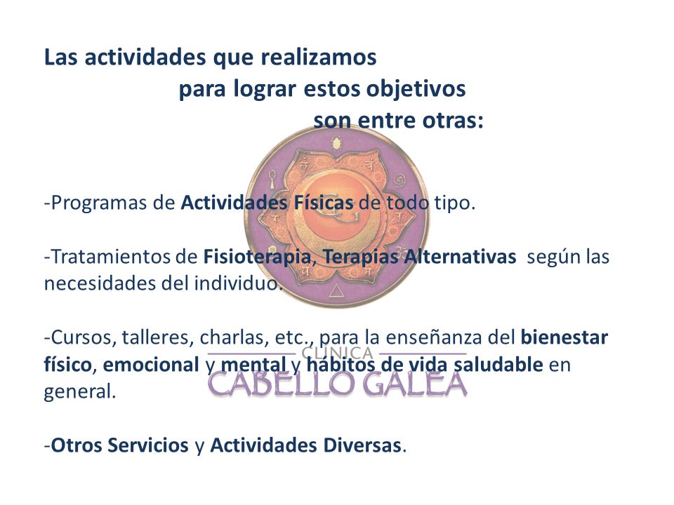Las actividades que realizamos para lograr estos objetivos