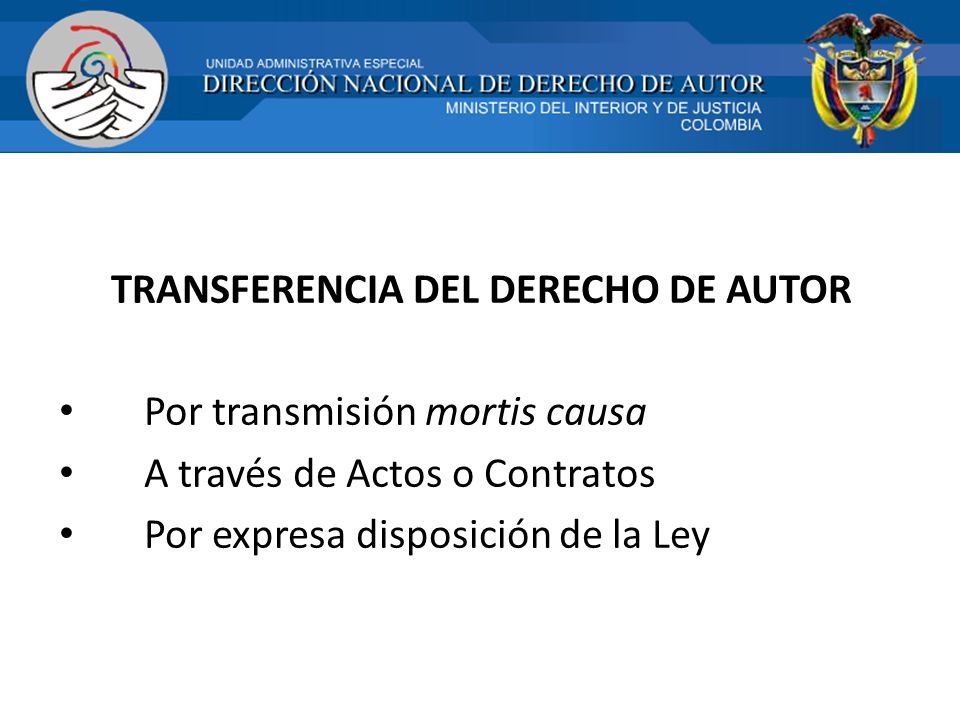 TRANSFERENCIA DEL DERECHO DE AUTOR