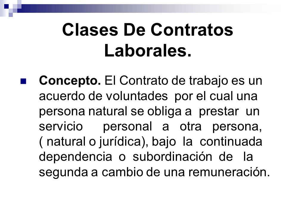 Clases De Contratos Laborales.