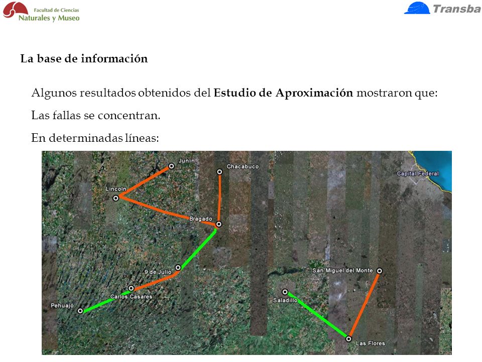La base de información Algunos resultados obtenidos del Estudio de Aproximación mostraron que: Las fallas se concentran.