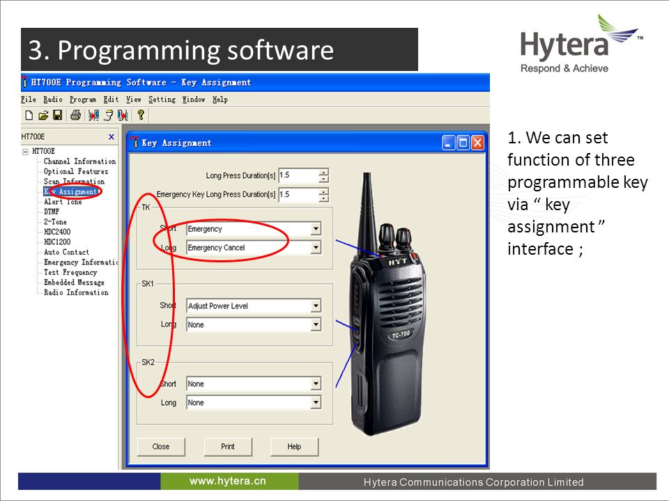 1. We can set function of three programmable key via key assignment interface ;