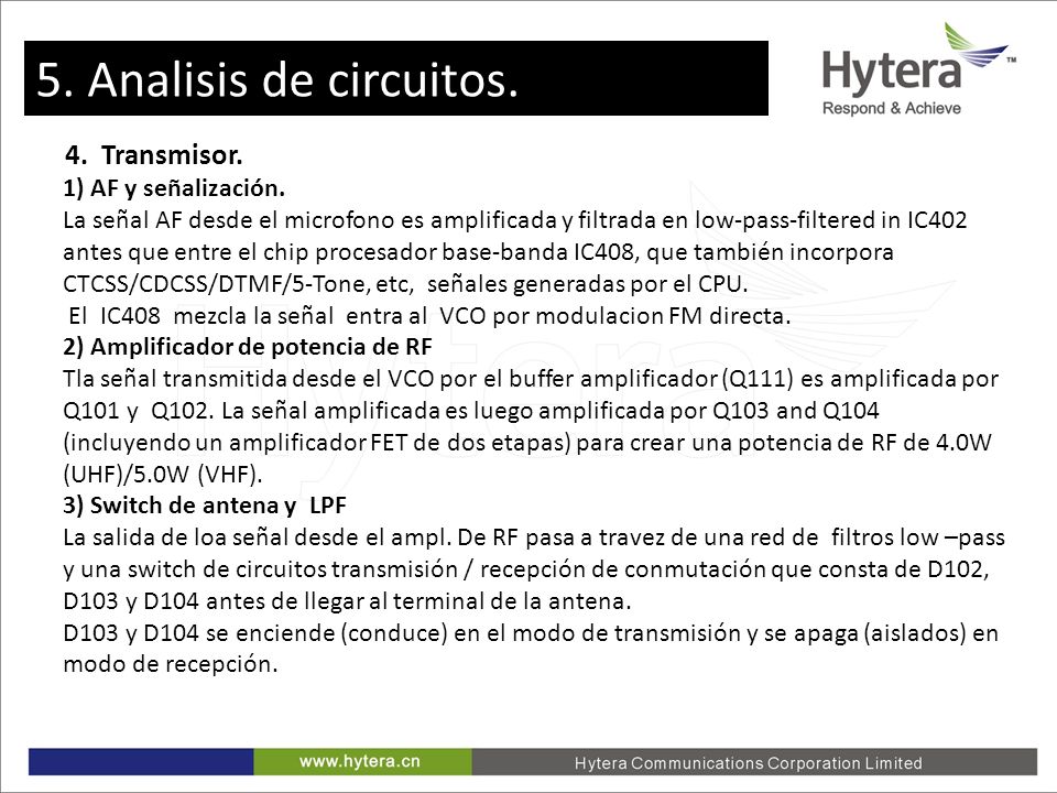 5. Analisis de circuitos. 4. Transmisor. 1) AF y señalización.