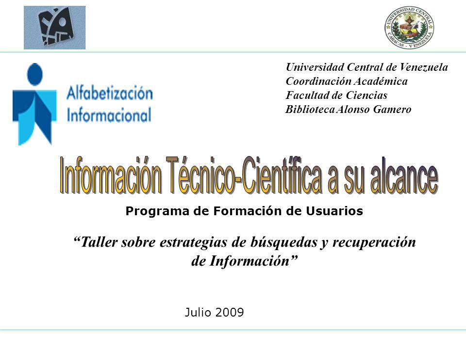 Taller sobre estrategias de búsquedas y recuperación de Información