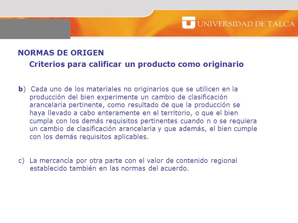 Criterios para calificar un producto como originario
