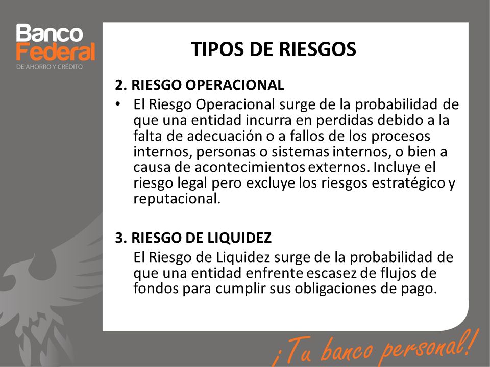 TIPOS DE RIESGOS 2. RIESGO OPERACIONAL